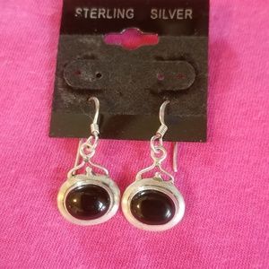 Sterling silver black onyx earrings